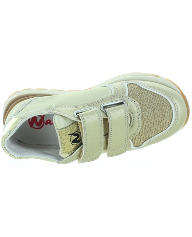 Lather sneakers for girls with heel support