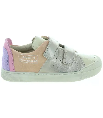 Nude leather girls designer sneakers 