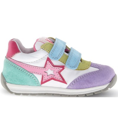 Fashion sneakers for kids in multi leather 