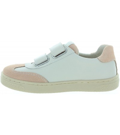 Natural leather kids sneakers with arches
