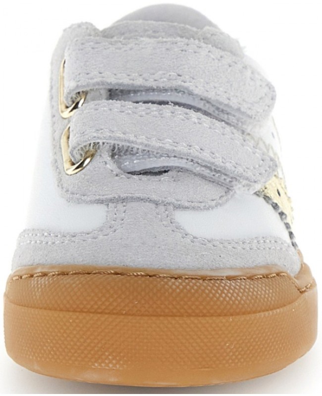 European girls sneakers in white leather 