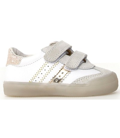 Casual white/gold sneakers for girls 