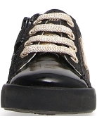 Black leather Fall sneakers for girls 