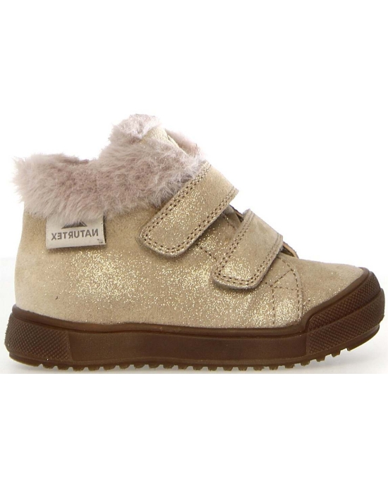 Short gold waterproof snow boots for child 