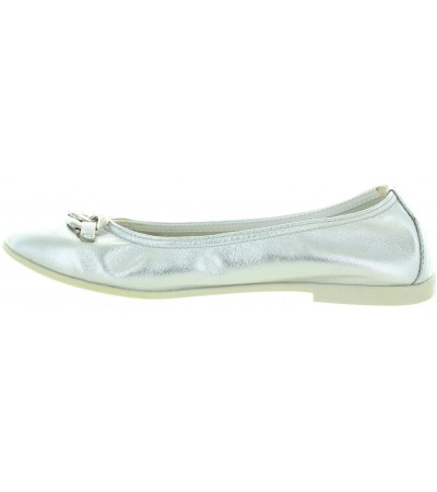 Teen girls flats in silver leather 