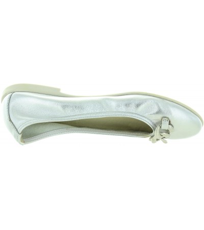 Teen girls flats in silver leather 