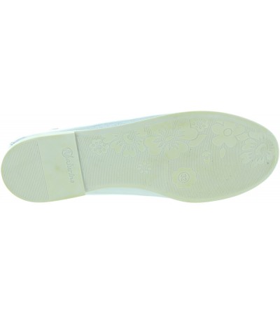 Teen girls flats in silver leather 