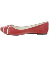 Red leather womens flats from Europe 