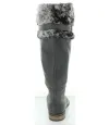 Gray leather boots for young women 