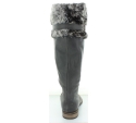 Gray leather boots for young women 