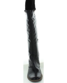 Black leather high fashion boots for ladies