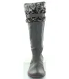 Gray leather boots for young women 
