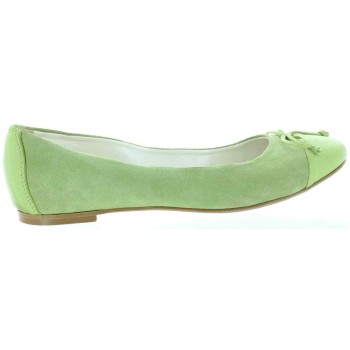 Lime color leather flats for women 
