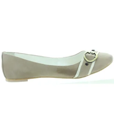 Beige women flats with buckle from Europe 