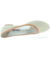 Beige and orange leather flats for women 