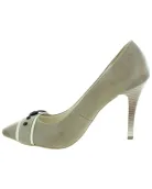 Beige leather heels for women