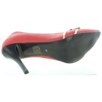 Pumps for females pointy toes in red leather 