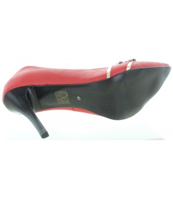 Pumps for females pointy toes in red leather 