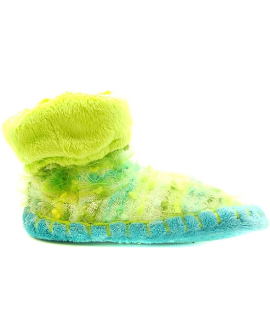 Non slip sole older girl lime color mocassins 