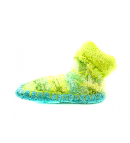 Kids with non slip sole lime mocassins for kids 