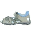 Gray leather boys closed back sandals with support 