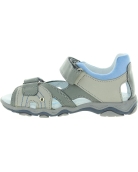 Gray leather boys closed back sandals with support 