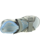 Gray leather boys closed back sandals with support 