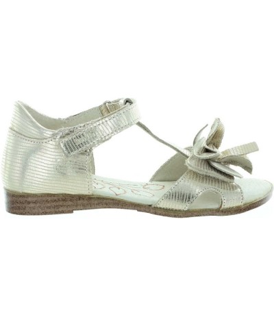 Gold Leather Sandals for a Girl Closed Heel | Pronation Corrective