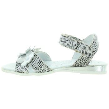 Silver leather sandals for girls European 