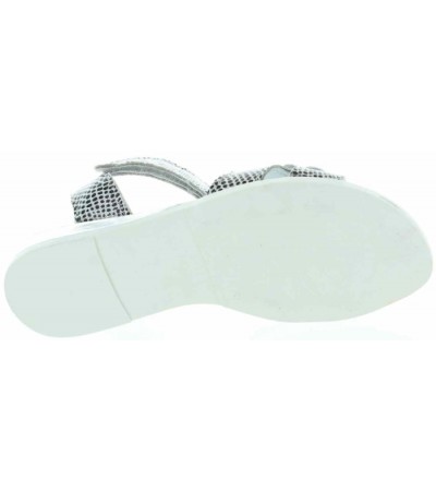 Silver leather sandals for girls European 