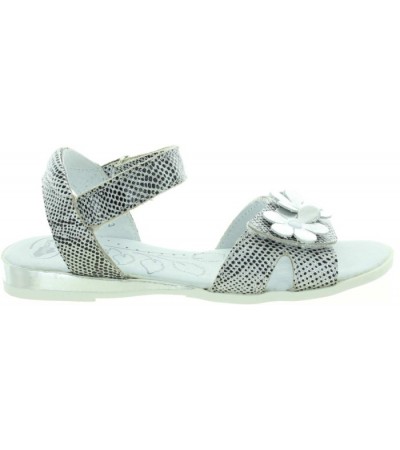 Silver leather sandals for girls European 