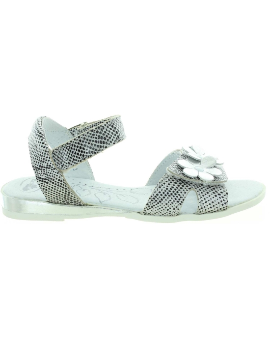 European silver leather adjust sandals for girls