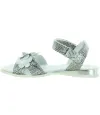 European silver leather adjust sandals for girls