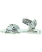 European silver leather adjust sandals for girls