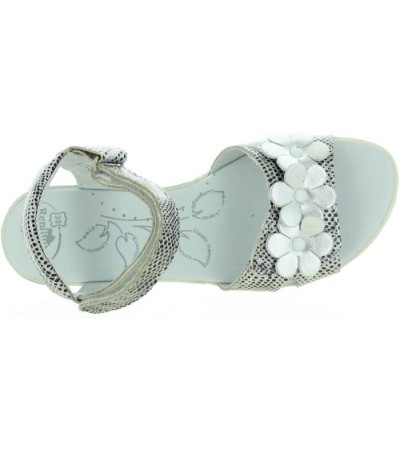 Silver leather sandals for girls European 