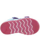 Closed toe sandals for a girl in purple leather 