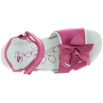 Decorative sandals for a toddler girl with pink flower 