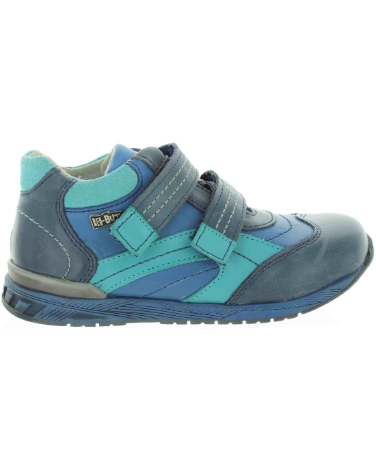 Tip toe stop walking blue leather boots for boys 