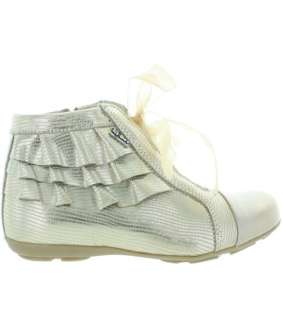 Toddler boots made with gold leather 