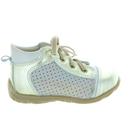 Pigeon toe stop leather ankle gold baby shoes