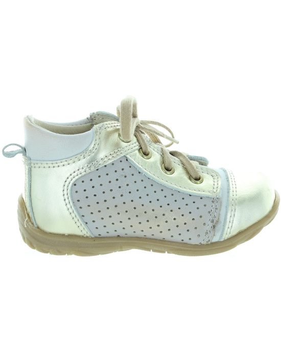Pigeon toe stop leather ankle gold baby shoes