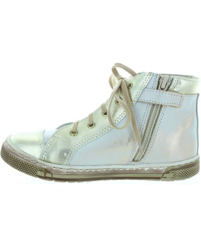 Girls gold high top boots to fix their feet