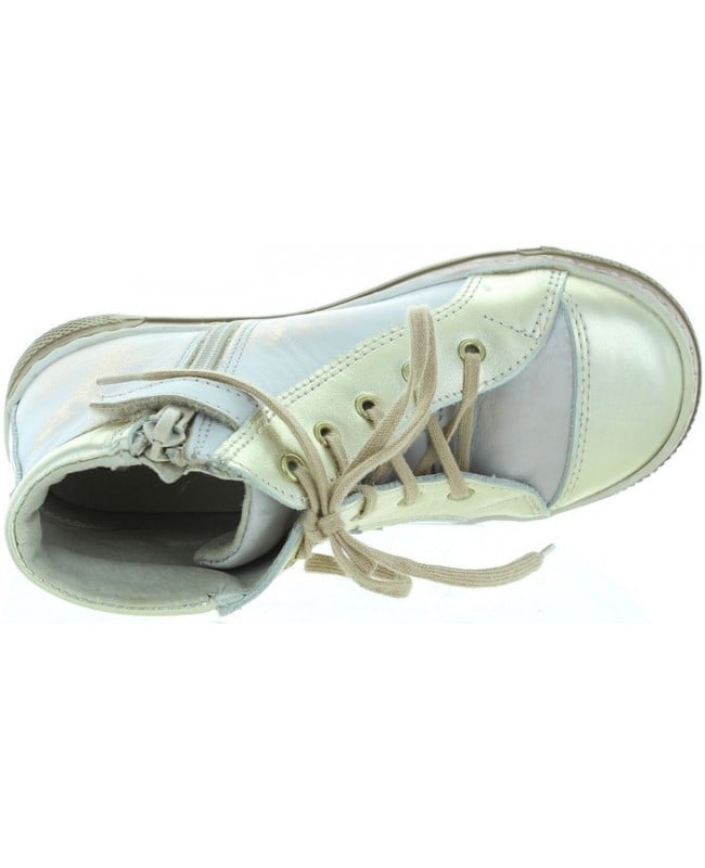 Girls gold high top boots to fix their feet