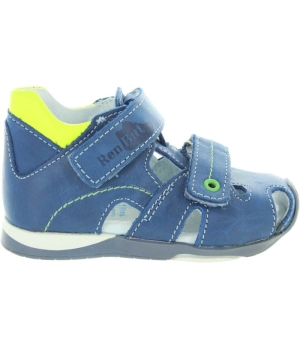 High instep wide width baby boys blue walking sandals