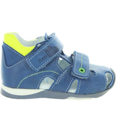 High instep wide width baby boys blue walking sandals