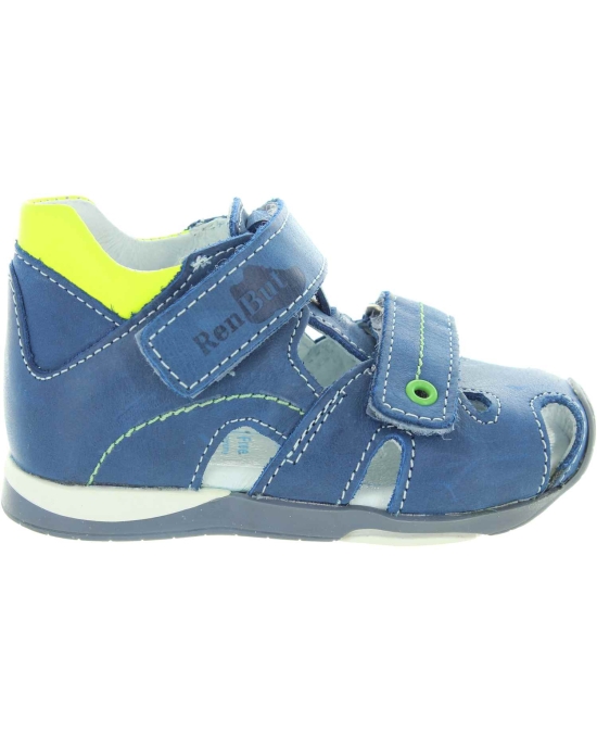 High instep wide width baby boys blue walking sandals