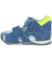 High instep wide width baby boys blue walking sandals