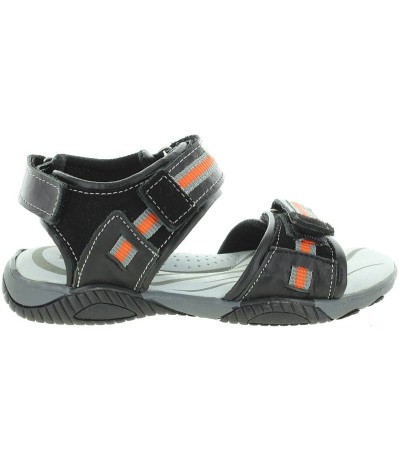 Black leather quality arched boys sandals