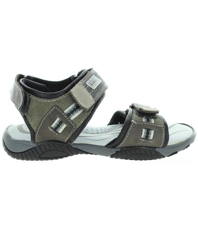 Sandals for older boy with arch support in gray leather