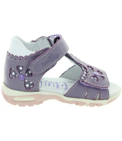Purple leather high top toddler girls sandals